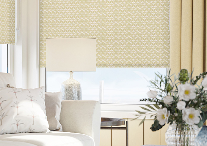 Tea Leaves, Golden Green - Twist&Fit Roller Blind - Image 5